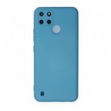 Realme C25Y Nano İçi Kadife Silikon Mavi Kılıf