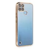 Realme C25y Uyumlu Kılıf Kamera Korumalı Lensli Silikon - Gold
