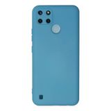 Realme C25y Uyumlu Kılıf Nano İçi Kadife Silikon - Mavi
