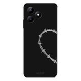 Realme C53 İle Uyumlu Siyah heart string Desenli Silikon Kılıf
