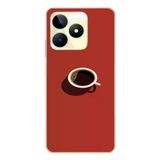 Realme C53 Uyumlu Sade Kahve Kupası Baskılı Silikon Kılıf