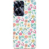 Realme C55 Uyumlu Dekoratif Çiçekler Baskılı Silikon Kılıf