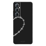 Realme C65 İle Uyumlu Siyah heart-string Desenli Silikon Kılıf