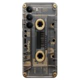 Realme C75 ile Uyumlu Retro Kaset Temalı Desenli Darbe Emici Silikon Kılıf, Çok Renkli