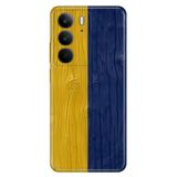 Realme C75 ile Uyumlu Silikon Kılıf, Sarı Lacivert Temalı Desenli, Darbe Emici