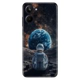 Realme Realme 10 4G ile Uyumlu Astronot2050 Temalı Desenli Darbe Emici Silikon Kılıf, Çok Renkli