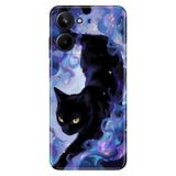 Realme Realme 10 4G ile Uyumlu Kedi Başgan Temalı Desenli Darbe Emici Silikon Kılıf, Çok Renkli