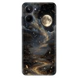 Realme Realme 10 4G ile Uyumlu Kılıf, Yaldızlı Yıldızlar Temalı Desenli, Darbe Emici Silikon