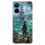 Realme Realme 10 4G ile Uyumlu Korsan Temalı Desenli Darbe Emici Silikon Kılıf, Çok Renkli