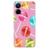 Realme Realme 10 4G ile Uyumlu Lollipo Temalı Desenli Darbe Emici Silikon Kılıf, Çok Renkli