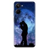 Realme Realme 10 4G ile Uyumlu Silikon Kılıf, Dolunayda Aşk Temalı Desenli, Darbe Emici