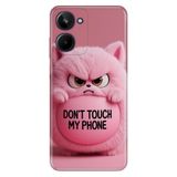 Realme Realme 10 4G ile Uyumlu Silikon Kılıf, Dont Touch Temalı Desenli, Darbe Emici, Çok Renkli