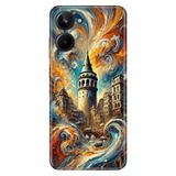 Realme Realme 10 4G ile Uyumlu Silikon Kılıf, Galata Kulesi Temalı Desenli, Darbe Emici