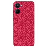 Realme Realme 10 4G ile Uyumlu Silikon Kılıf, Pembeli Kalpcikler Temalı Desenli, Darbe Emici