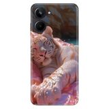 Realme Realme 10 4G ile Uyumlu Silikon Kılıf, Yaldız Aslan Temalı Desenli, Darbe Emici