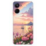 Realme Realme 10 4G ile Uyumlu Silikon Kılıf, Yelkenli Temalı Desenli, Darbe Emici, Çok Renkli