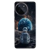 Realme Realme 11 4G ile Uyumlu Astronot2050 Temalı Desenli Darbe Emici Silikon Kılıf, Çok Renkli