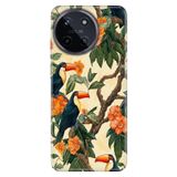Realme Realme 11 4G ile Uyumlu Papağan Temalı Desenli Darbe Emici Silikon Kılıf, Çok Renkli