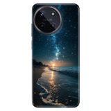 Realme Realme 11 4G ile Uyumlu Silikon Kılıf, Sahilde Gece Temalı Desenli, Darbe Emici, Çok Renkli