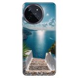 Realme Realme 11 4G ile Uyumlu Silikon Kılıf, Santorini Temalı Desenli, Darbe Emici, Çok Renkli