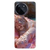 Realme Realme 11 4G ile Uyumlu Silikon Kılıf, Yaldız Aslan Temalı Desenli, Darbe Emici