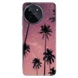 Realme Realme 11 4G ile Uyumlu Silikon Kılıf, Yaldızlı Palmiye Temalı Desenli, Darbe Emici