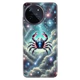 Realme Realme 11 4G ile Uyumlu Yengeç Burcu Temalı Desenli Darbe Emici Silikon Kılıf, Çok Renkli