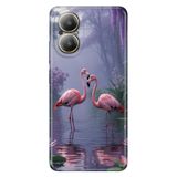 Realme Realme 12 Lite ile Uyumlu Flamingo Aşk Temalı Desenli Darbe Emici Silikon Kılıf