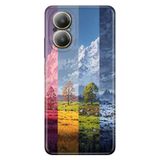 Realme Realme 12 Lite ile Uyumlu Kılıf, 4 Mevsim Temalı Desenli, Darbe Emici Silikon