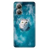 Realme Realme 12 Lite ile Uyumlu Kılıf, Ciddi Baykuş Temalı Desenli, Darbe Emici Silikon
