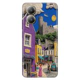 Realme Realme 12 Lite ile Uyumlu Kılıf, Hayalimdeki Kasaba Temalı Desenli, Darbe Emici Silikon