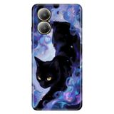 Realme Realme 12 Lite ile Uyumlu Kılıf, Kedi Başgan Temalı Desenli, Darbe Emici Silikon, Çok Renkli