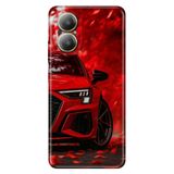 Realme Realme 12 Lite ile Uyumlu Kılıf, Kırmızı Araba Temalı Desenli, Darbe Emici Silikon