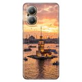 Realme Realme 12 Lite ile Uyumlu Kılıf, Kız Kulesi 34 Temalı Desenli, Darbe Emici Silikon