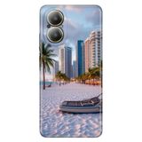 Realme Realme 12 Lite ile Uyumlu Kılıf, Miami Sahili Temalı Desenli, Darbe Emici Silikon