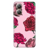 Realme Realme 12 Lite ile Uyumlu Kılıf, Red Rose Temalı Desenli, Darbe Emici Silikon