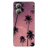 Realme Realme 12 Lite ile Uyumlu Kılıf, Yaldızlı Palmiye Temalı Desenli, Darbe Emici Silikon