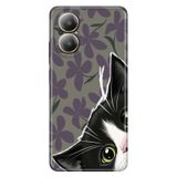 Realme Realme 12 Lite ile Uyumlu Silikon Kılıf, Home Cat Temalı Desenli, Darbe Emici, Çok Renkli