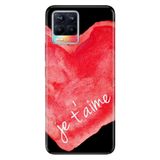 Realme Realme 8 Pro ile Uyumlu Je Taime Temalı Desenli Darbe Emici Silikon Kılıf, Çok Renkli