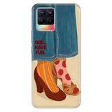 Realme Realme 8 Pro ile Uyumlu Kılıf, Girl Have Fun Temalı Desenli, Darbe Emici Silikon, Çok Renkli
