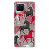 Realme Realme 8 Pro ile Uyumlu Kılıf, Running Horses Temalı Desenli, Darbe Emici Silikon