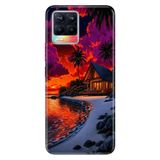 Realme Realme 8 Pro ile Uyumlu Silikon Kılıf, Gün Batımı Jamaika Temalı Desenli, Darbe Emici