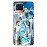 Realme Realme 8 Pro ile Uyumlu Silikon Kılıf, Lux Santorini Temalı Desenli, Darbe Emici, Çok Renkli