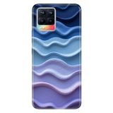 Realme Realme 8 Pro ile Uyumlu Silikon Kılıf, Mavi Ton Temalı Desenli, Darbe Emici