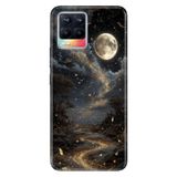 Realme Realme 8 Pro ile Uyumlu Silikon Kılıf, Yaldızlı Yıldızlar Temalı Desenli, Darbe Emici
