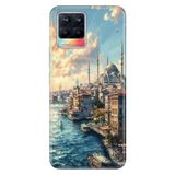 Realme Realme 8 Pro ile Uyumlu Sultan Ahmet Temalı Desenli Darbe Emici Silikon Kılıf, Çok Renkli