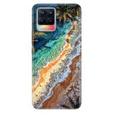 Realme Realme 8 Pro ile Uyumlu Tropical Ada Temalı Desenli Darbe Emici Silikon Kılıf, Çok Renkli