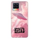 Realme Realme 8 Pro ile Uyumlu Ufo Temalı Desenli Darbe Emici Silikon Kılıf, Çok Renkli