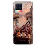 Realme Realme 8 Pro ile Uyumlu Venedik Temalı Desenli Darbe Emici Silikon Kılıf, Çok Renkli