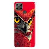 Realme Realme C21Y - C25Y ile Uyumlu Baykuş5050 Temalı Desenli Darbe Emici Silikon Kılıf, Çok Renkli